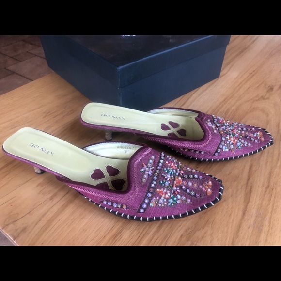 Go Max Fuchsia beaded mules - Picture 2 of 6